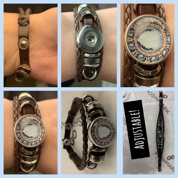 Leather Bracelet Ginger Button Snaps Pick 2 Brown - Picture 8 of 8